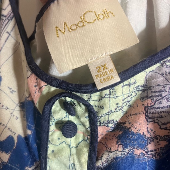 Modcloth Multicolor Map Print Dress - Picture 2 of 3